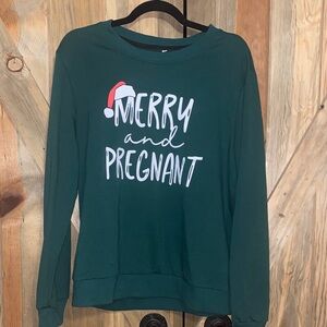 Green 'Merry and Pregnant' Sweatshirt
